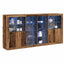 LED Sideboard 3 pcs Gammelt træ 202 x 37 x 100 cm