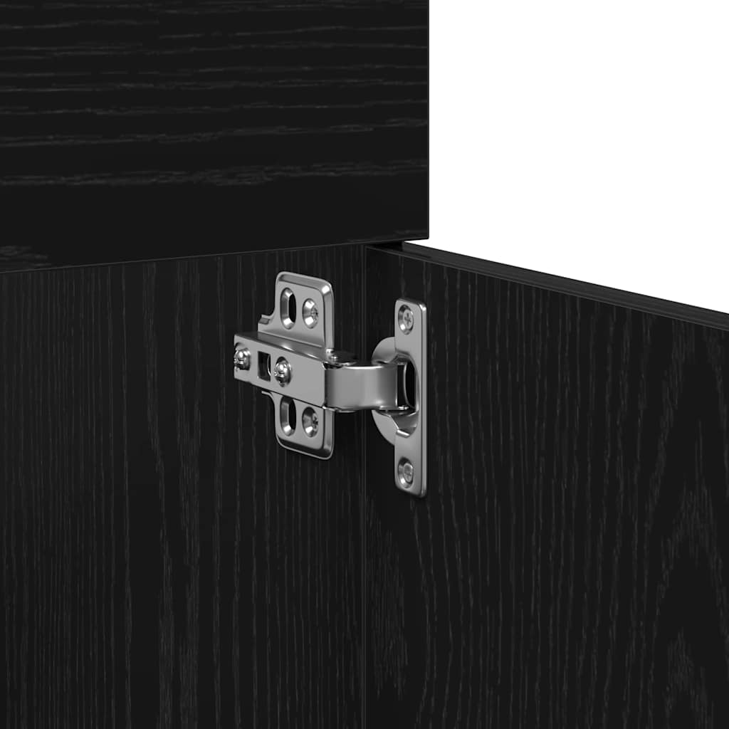 Badeværelsesskab Sort eg 80 x 38,5 x 46 cm Konstrueret træ