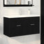 Badeværelsesskab Sort eg 90 x 38,5 x 46 cm Konstrueret træ