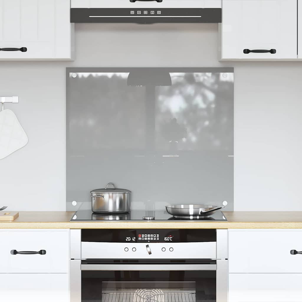 Køkkenbacksplash Lysegrå 70 x 60 cm hærdet glas billede