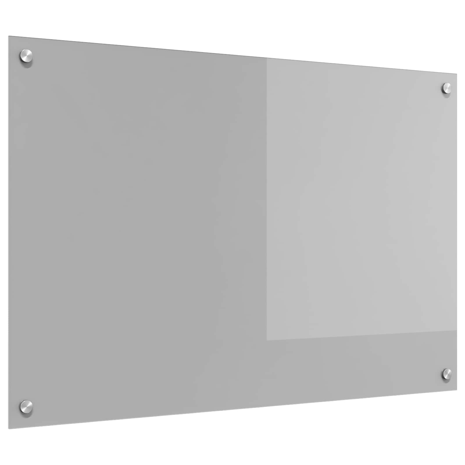 Køkkenbacksplash Lysegrå 90 x 60 cm hærdet glas billede