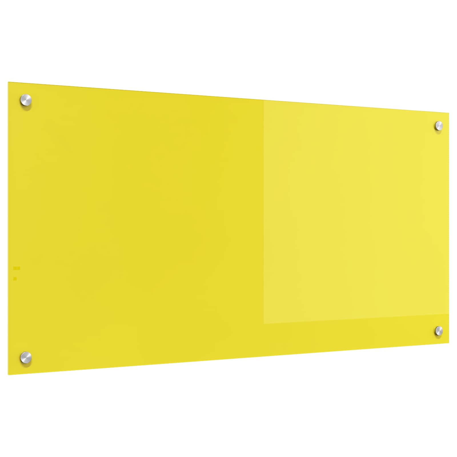 Køkkenbacksplash Gul 100 x 50 cm hærdet glas billede
