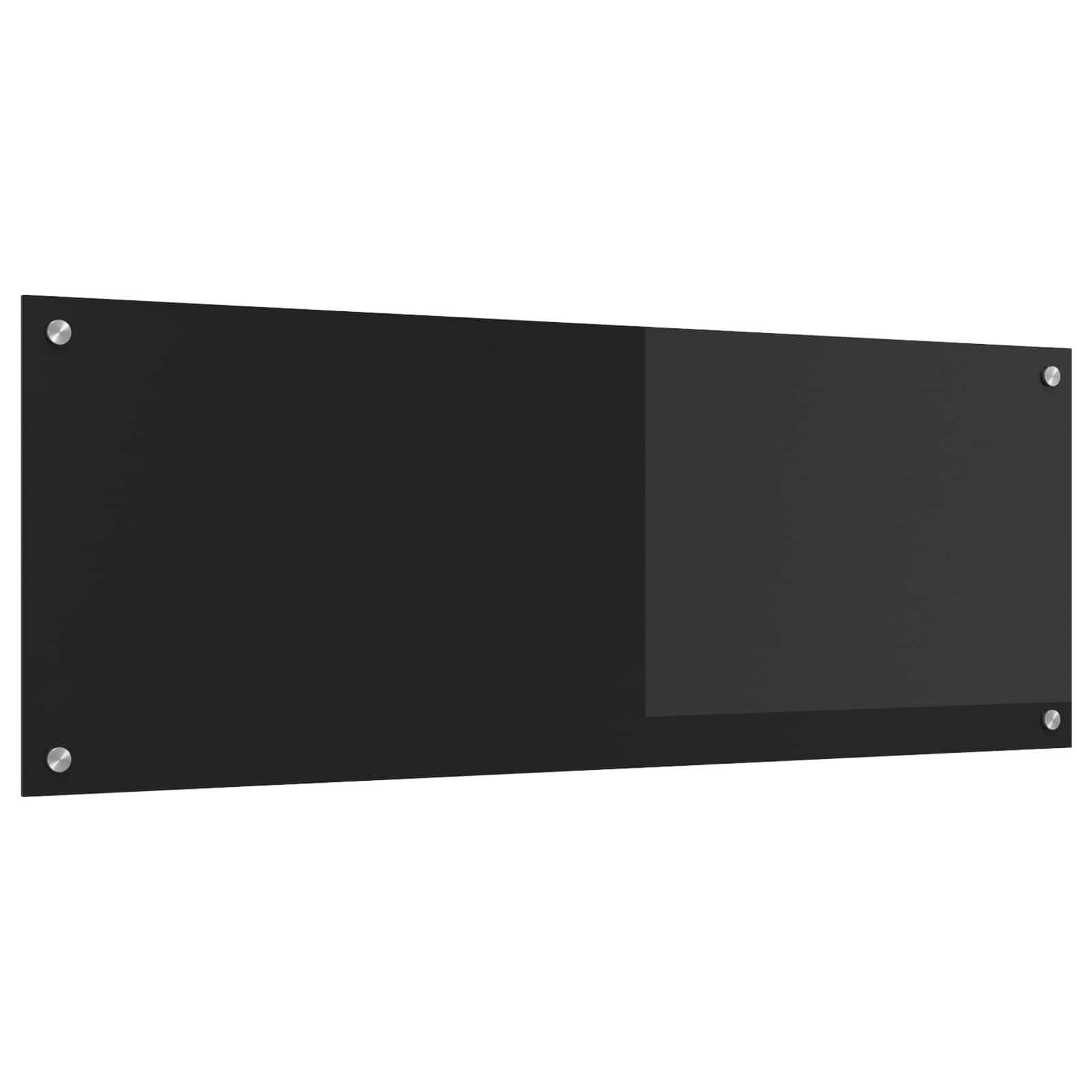 Køkkenbacksplash Sort 110 x 40 cm hærdet glas billede