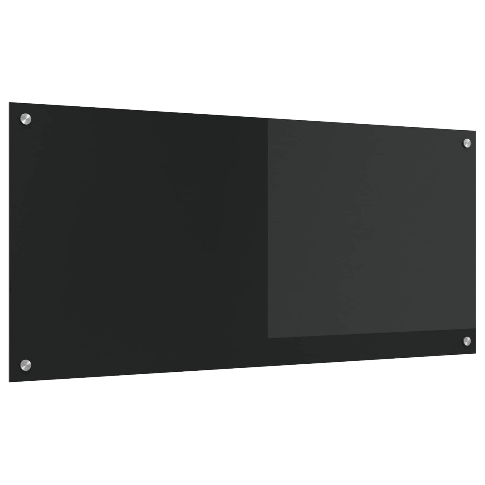 Køkkenbacksplash Sort 110 x 50 cm hærdet glas billede