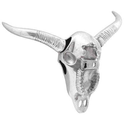 Bull kranium Sølv 34 x 13 x 53 cm Aluminium