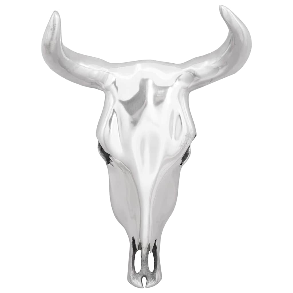 Bull kranium Sølv 34 x 13 x 53 cm Aluminium
