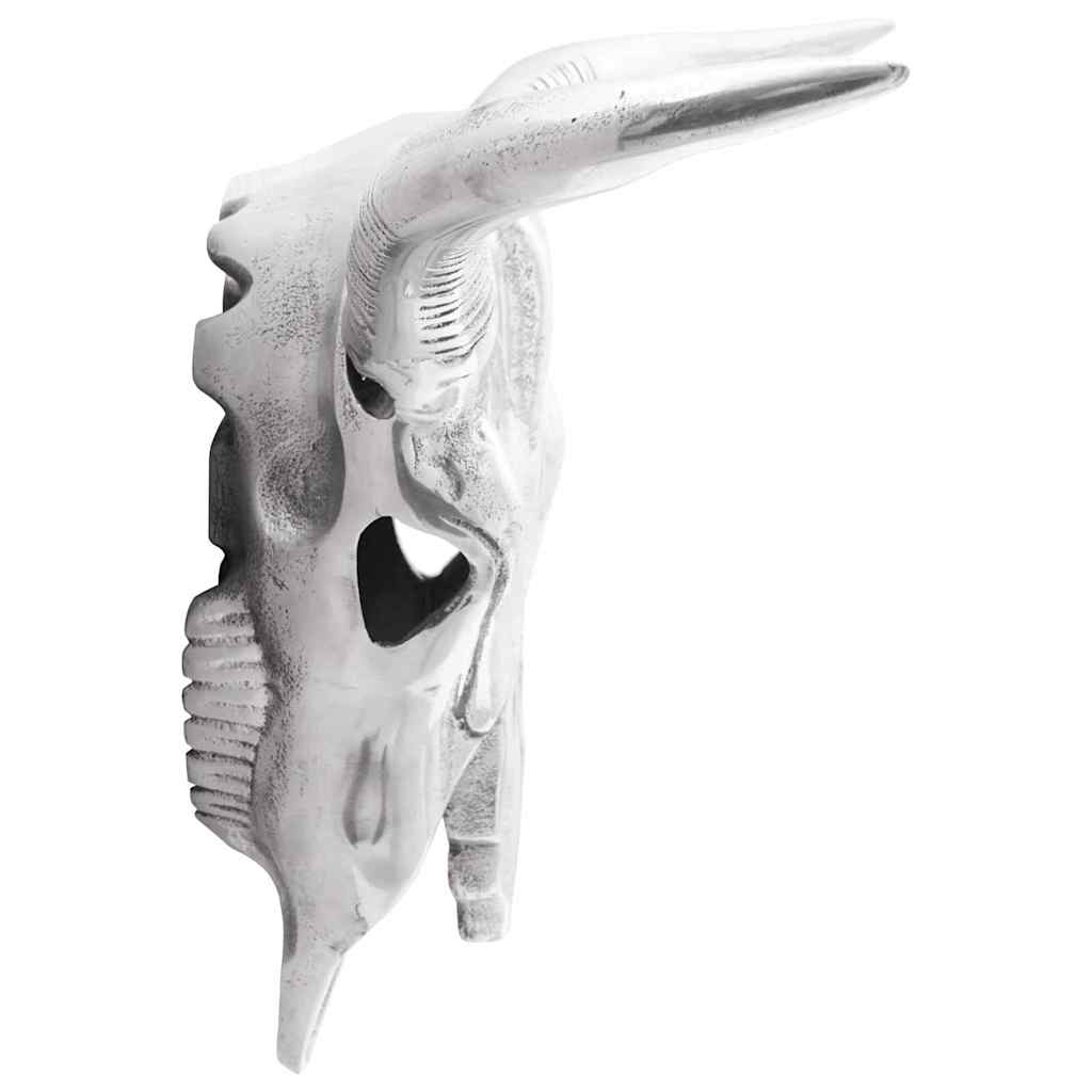 Bull kranium Sølv 34 x 13 x 53 cm Aluminium
