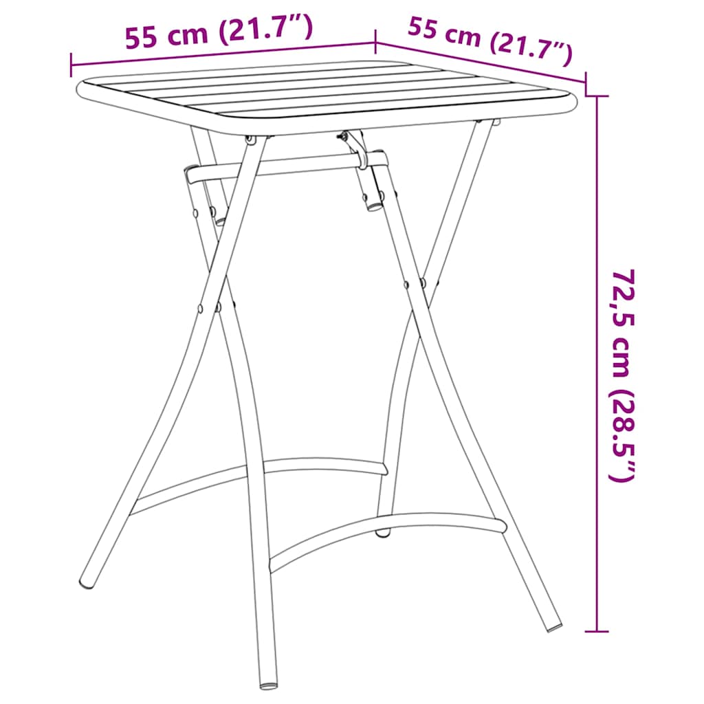 Bistrobord Beige 55 x 55 x 72,5 cm Pulverlakeret stål