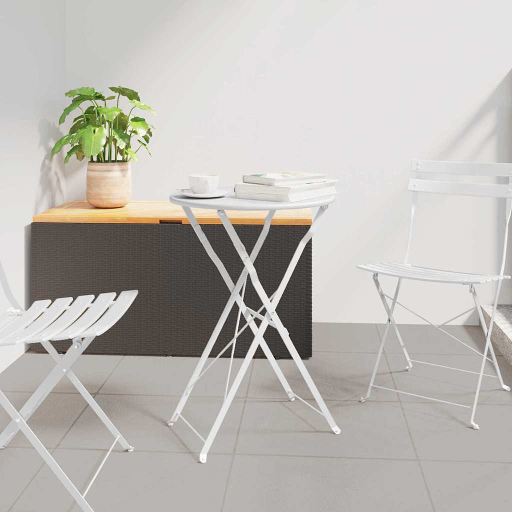 Bistrobord Hvid Ø 50 x 71 cm Pulverlakeret stål billede