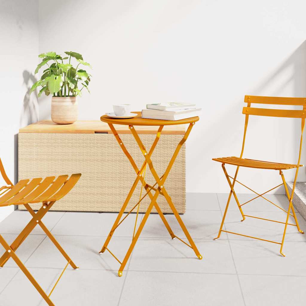 Bistrobord Sennepsgul Ø 50 x 71 cm Pulverlakeret stål billede