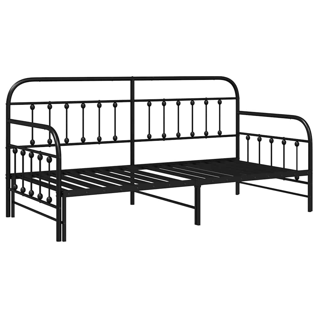 Dagsengramme Sort 90 x 200 cm Pulverlakeret stål