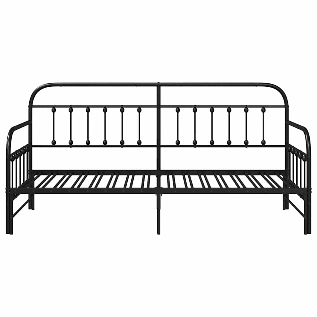 Dagsengramme Sort 90 x 200 cm Pulverlakeret stål