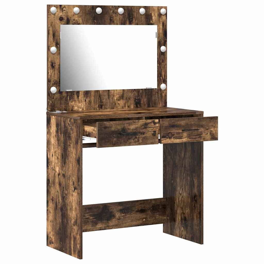 Klædeskab med spejl Røget eg 78,5 x 41 x 135 cm Konstrueret træ