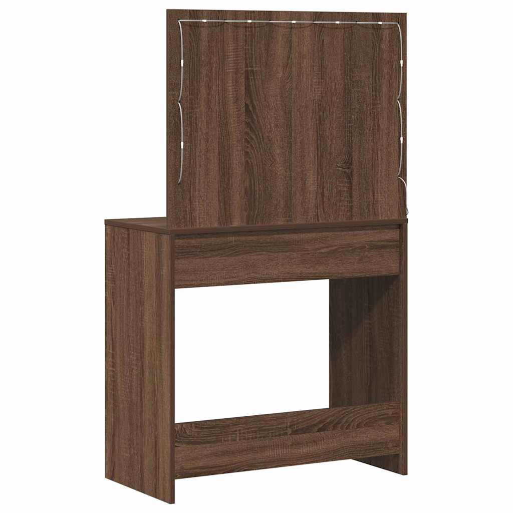 Klædeskab med skuffe Brun eg 78,5 x 41 x 135 cm Konstrueret træ