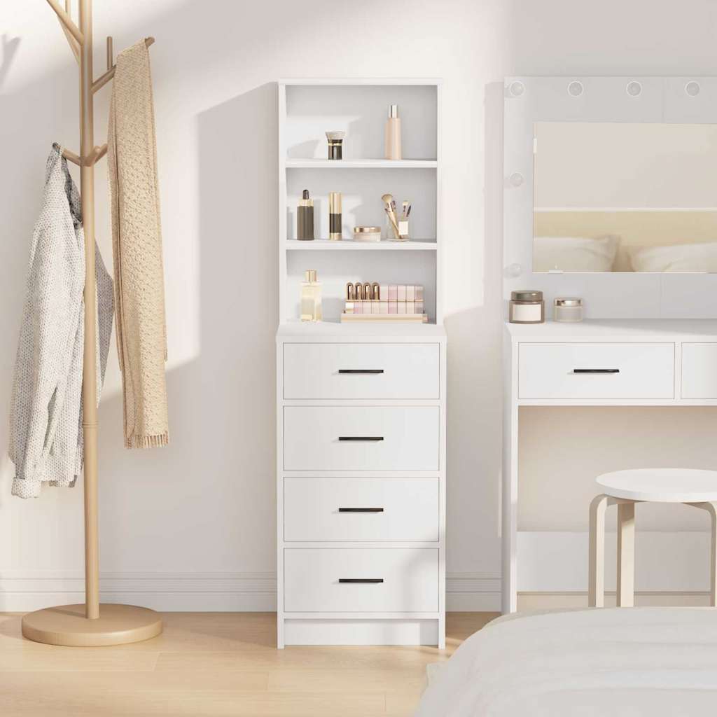 Highboard Hvid 40 x 41 x 135 cm Konstrueret træ