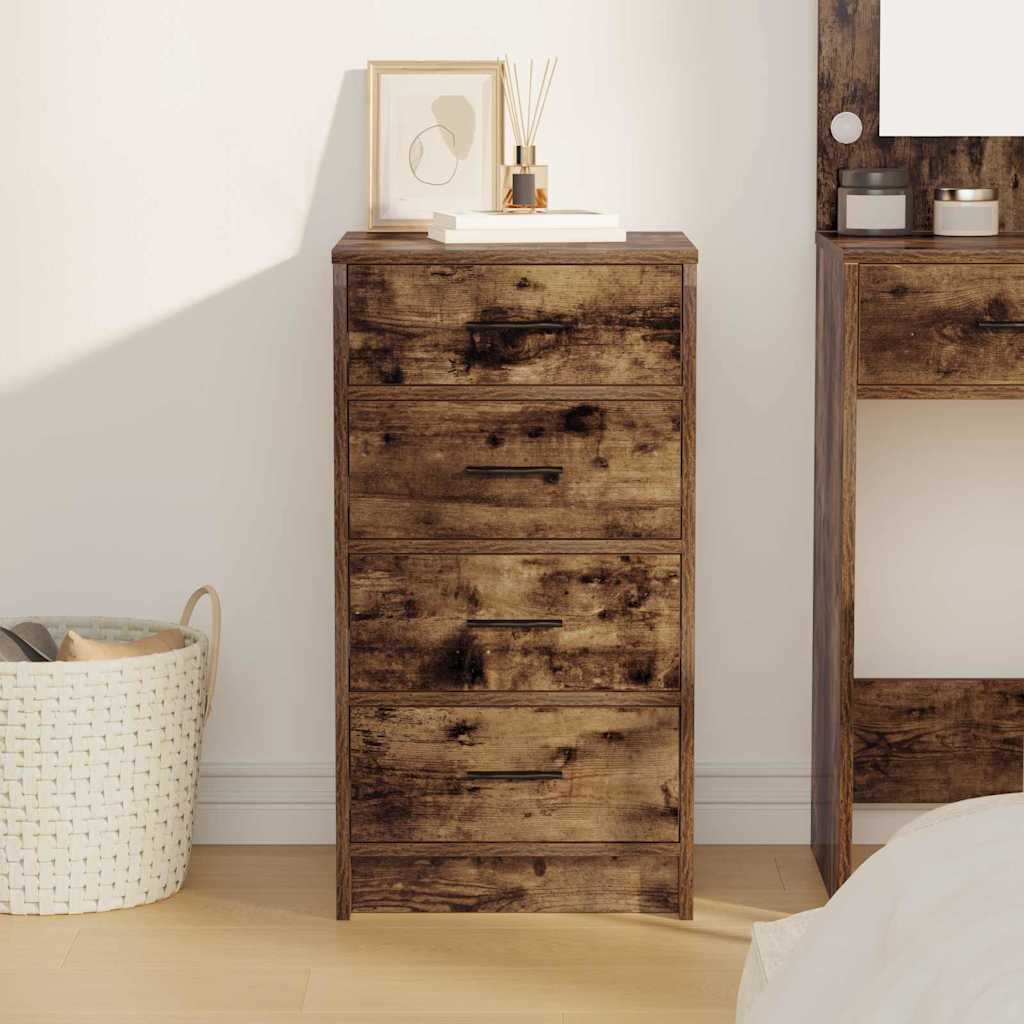 Sideboard med skuffe Røget eg 40 x 41 x 75 cm Konstrueret træ