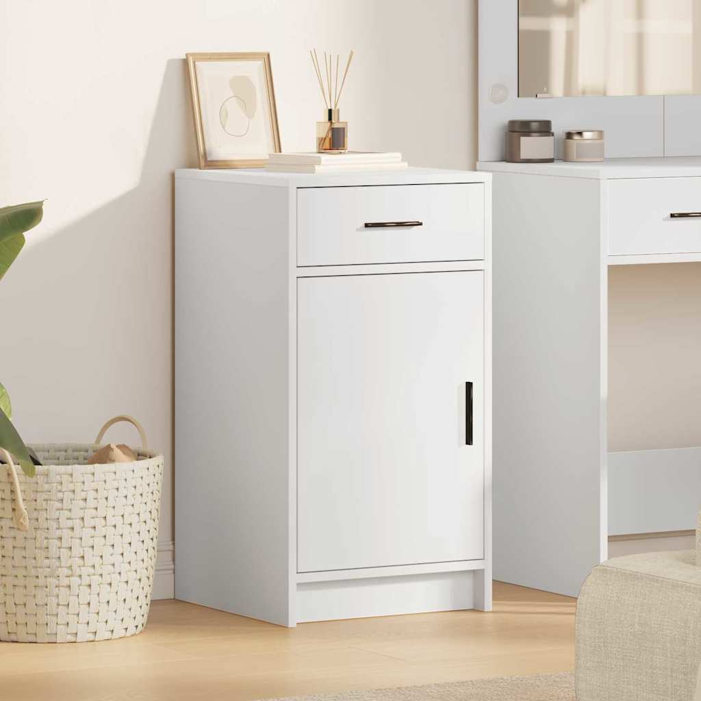 Sideboard med skuffe Hvid 40 x 40.5 x 75 cm Konstrueret træ