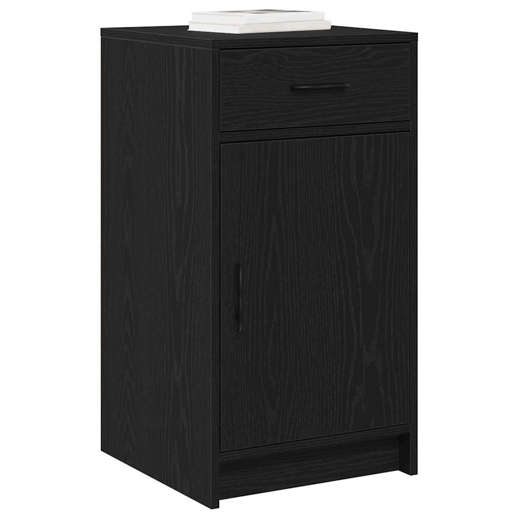 Sideboard med skuffe Sort eg 40 x 40.5 x 75 cm Konstrueret træ