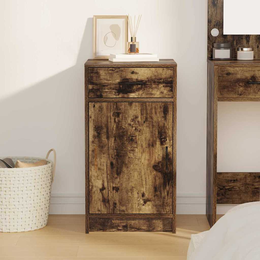 Sideboard med skuffe Røget eg 40 x 40.5 x 75 cm Konstrueret træ