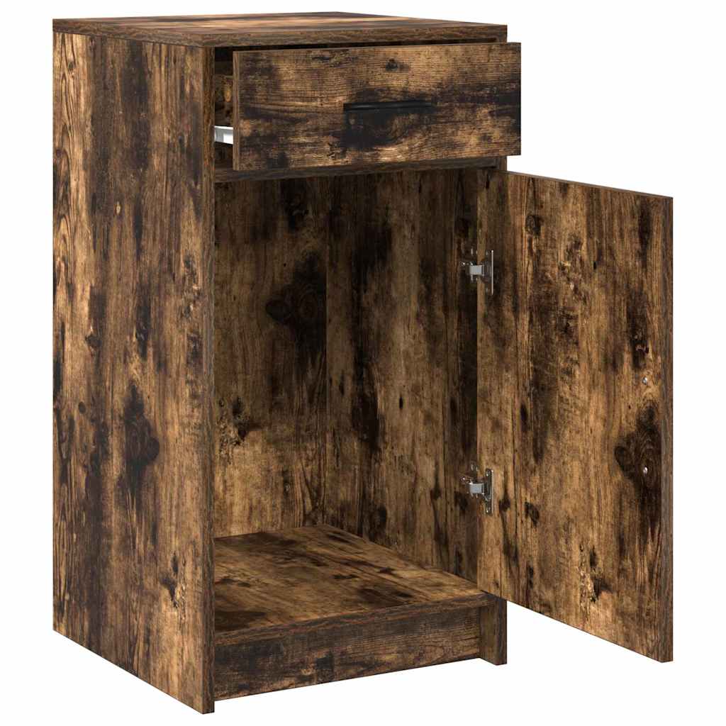 Sideboard med skuffe Røget eg 40 x 40.5 x 75 cm Konstrueret træ