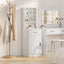 Highboard med skuffe Hvid 40 x 40,5 x 135 cm Konstrueret træ
