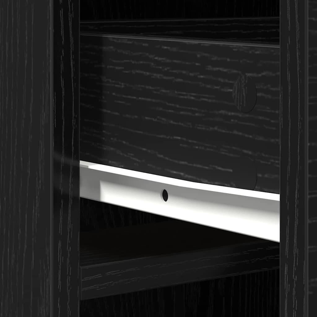 Highboard med skuffe Sort eg 40 x 40,5 x 135 cm Konstrueret træ
