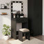 Klædeskab med spejllys Sort eg 50 x 41 x 135 cm Konstrueret træ