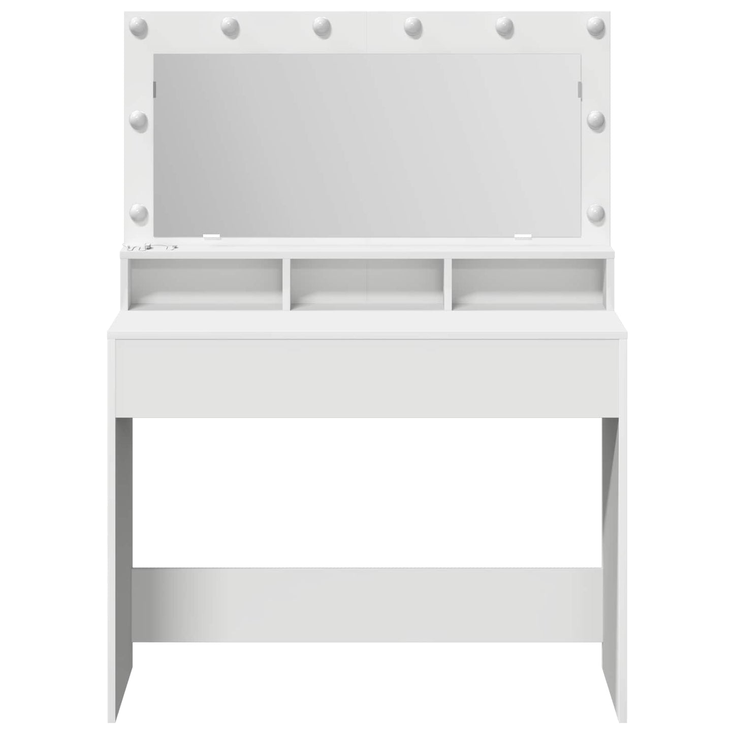 Klædeskab med spejllys Hvid 100 x 41 x 135 cm Konstrueret træ