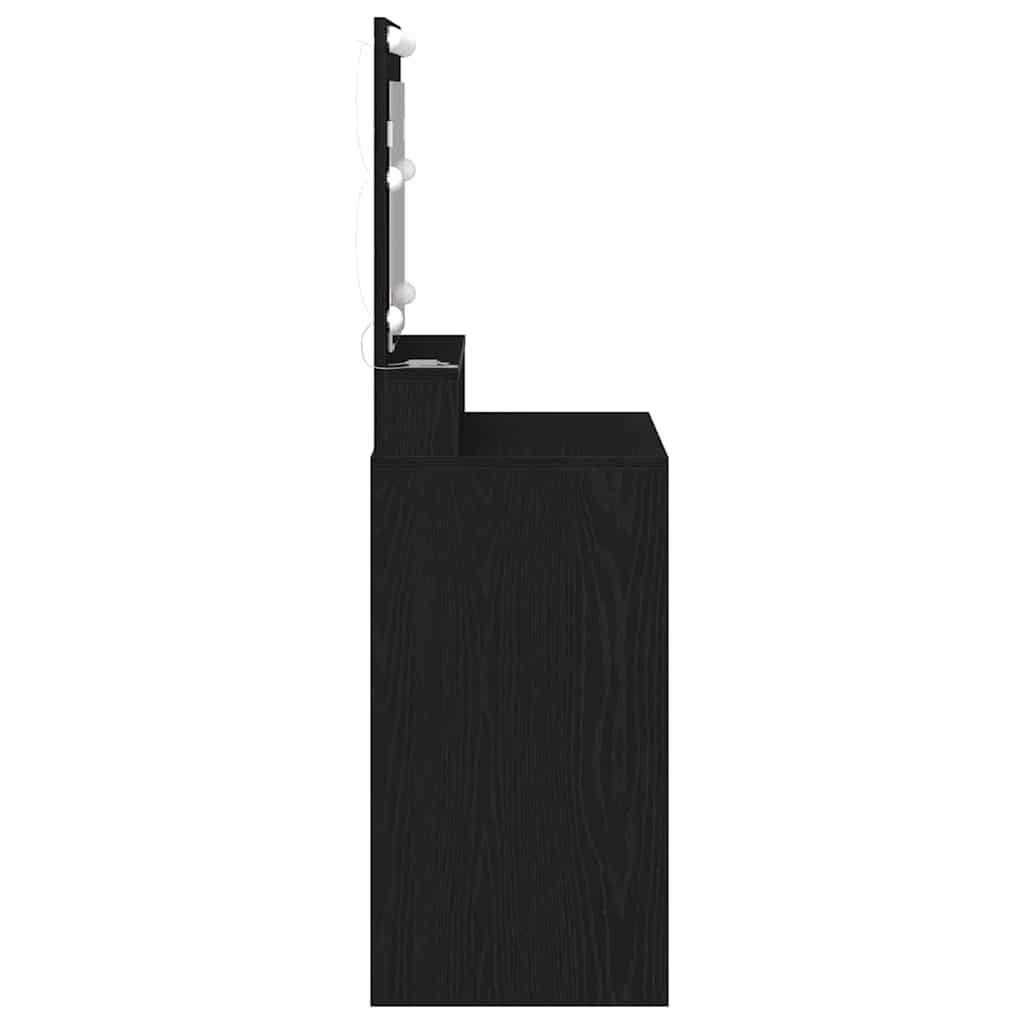Klædeskab med hylde Sort eg 75,5 x 41 x 135 cm Konstrueret træ