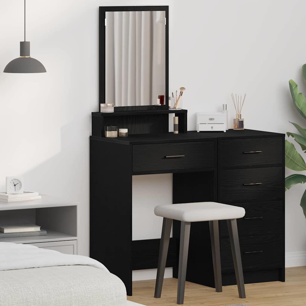 Klædeskab med skuffe Sort eg 50 x 41 x 140 cm Konstrueret træ