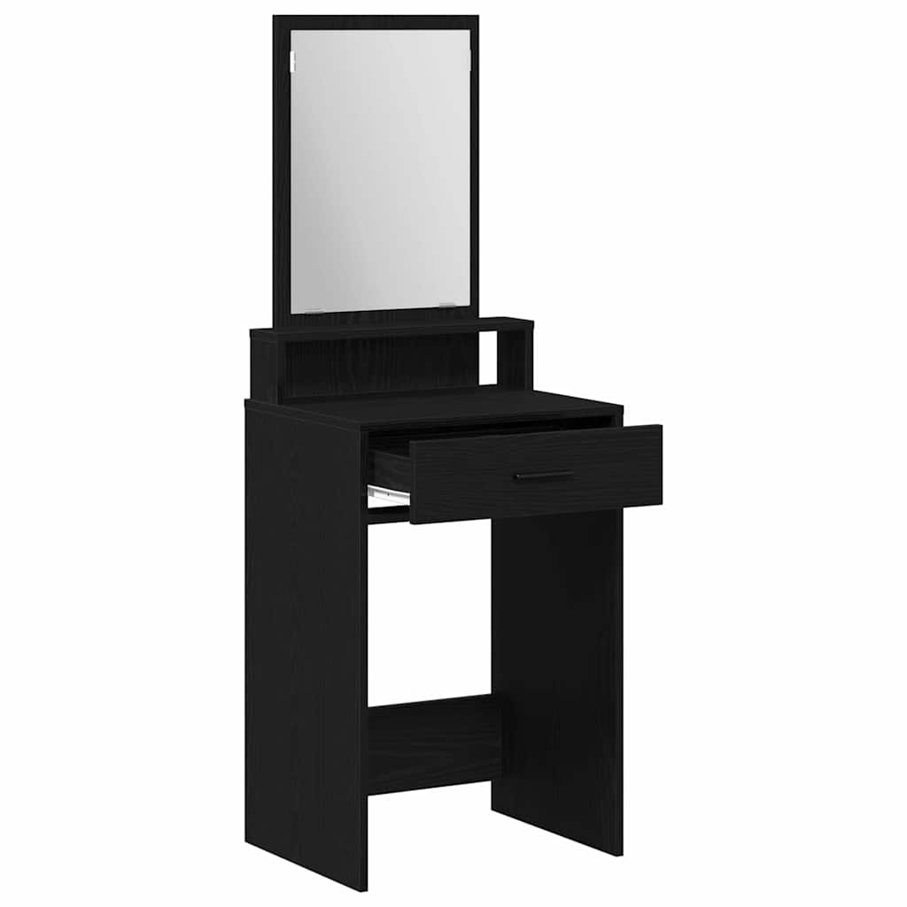 Klædeskab med skuffe Sort eg 50 x 41 x 140 cm Konstrueret træ