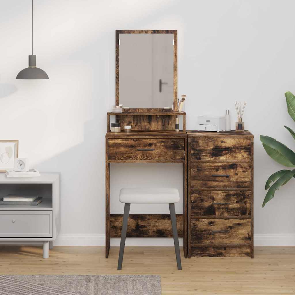 Klædeskab med skuffe Røget eg 50 x 41 x 140 cm Konstrueret træ