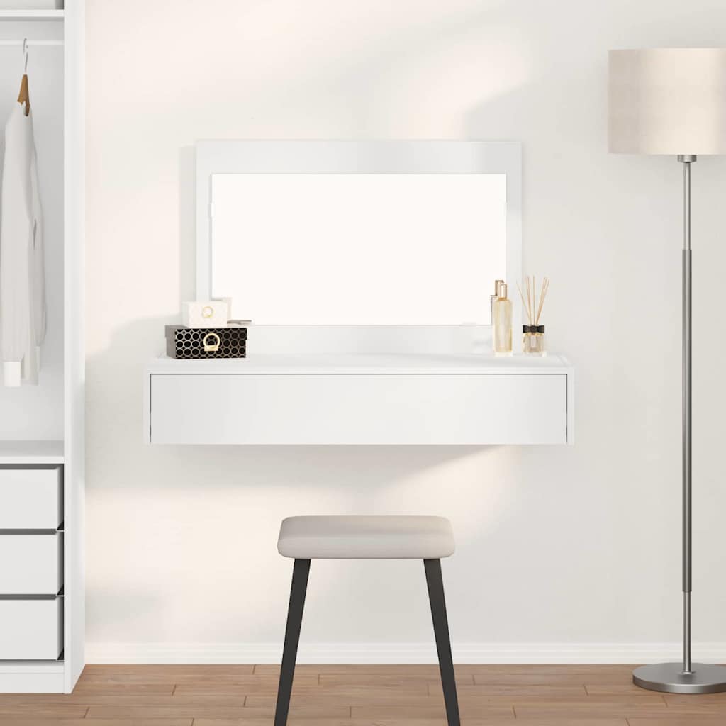 Klædeskab med skuffe Hvid 100 x 40 x 70 cm Konstrueret træ billede