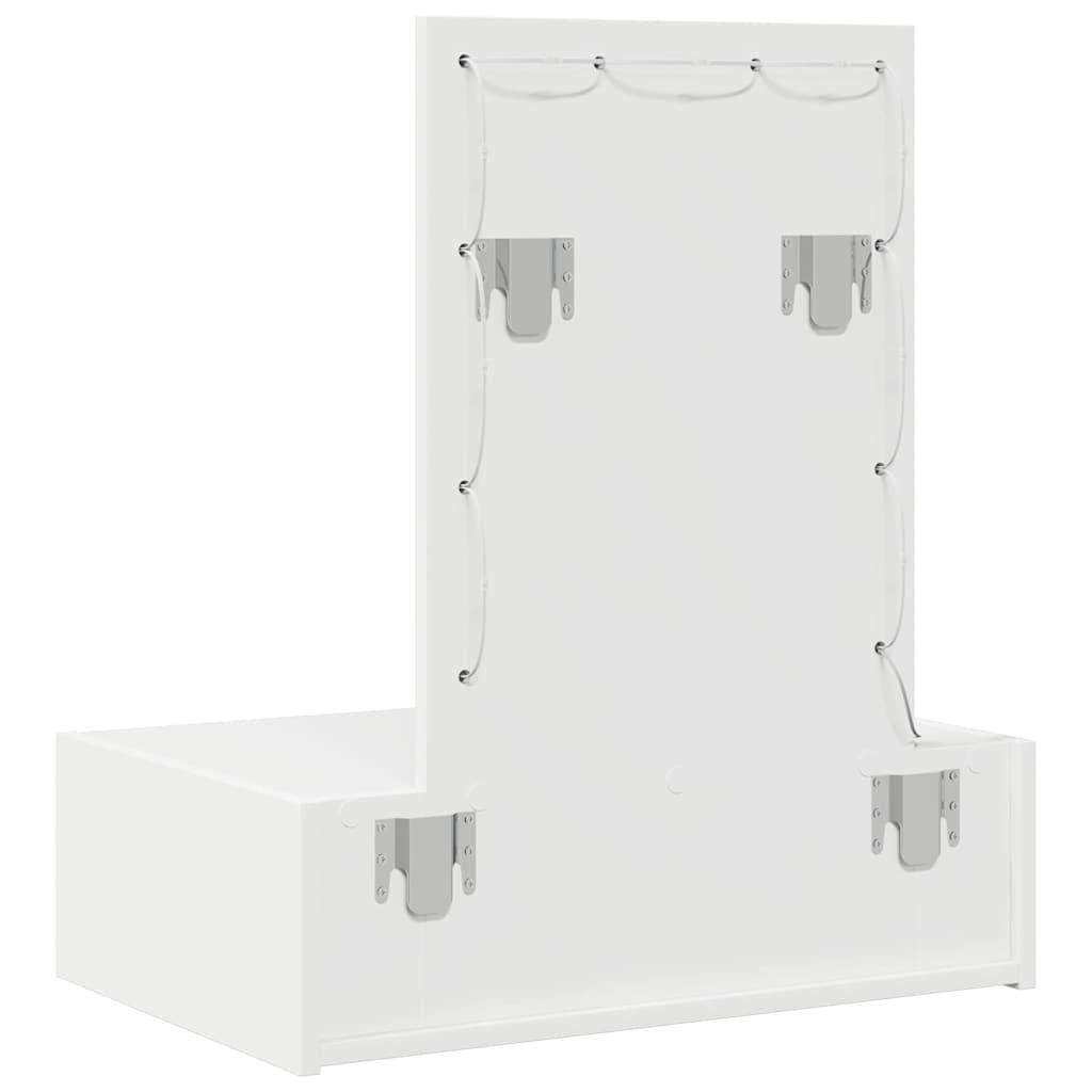 Klædeskab med spejllys Hvid 60 x 40 x 70 cm Konstrueret træ