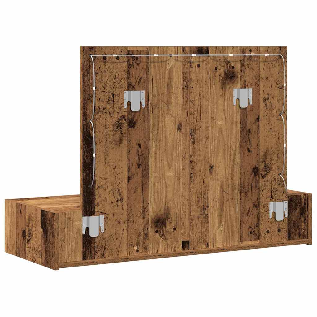 Klædeskab med spejllys Brun 100 x 40 x 70 cm Konstrueret træ