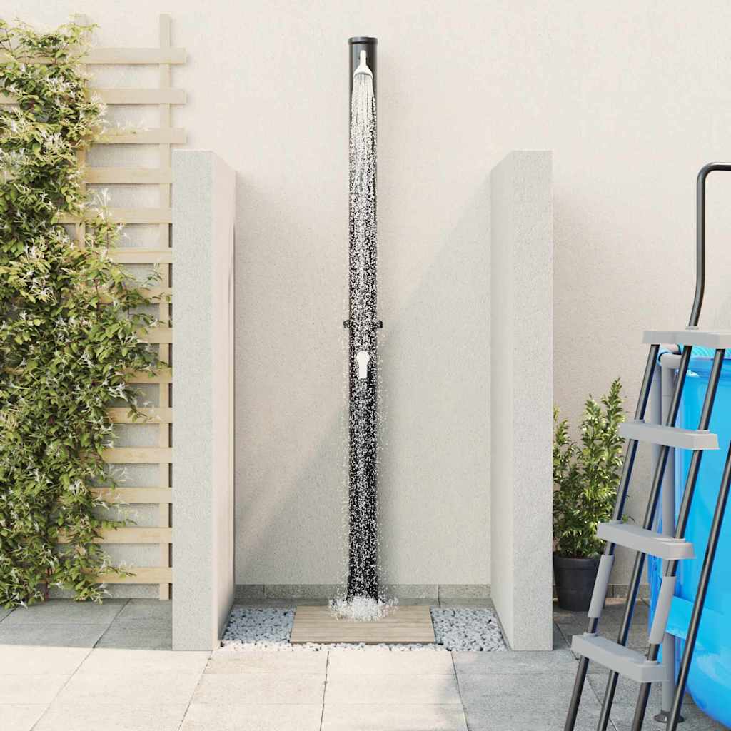 Udendørs Solbruser Sort 217 cm PVC og Aluminium