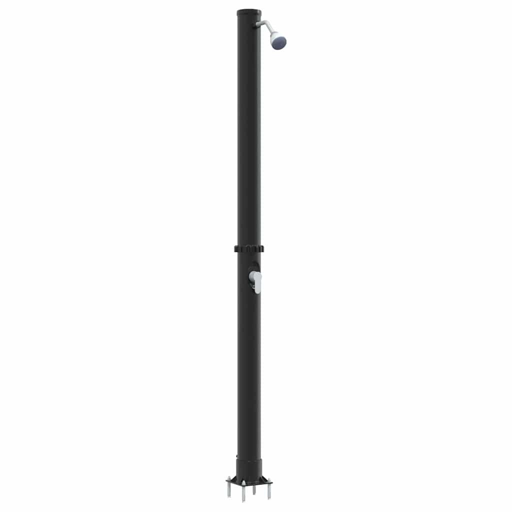 Udendørs Solbruser Sort 217 cm PVC og Aluminium