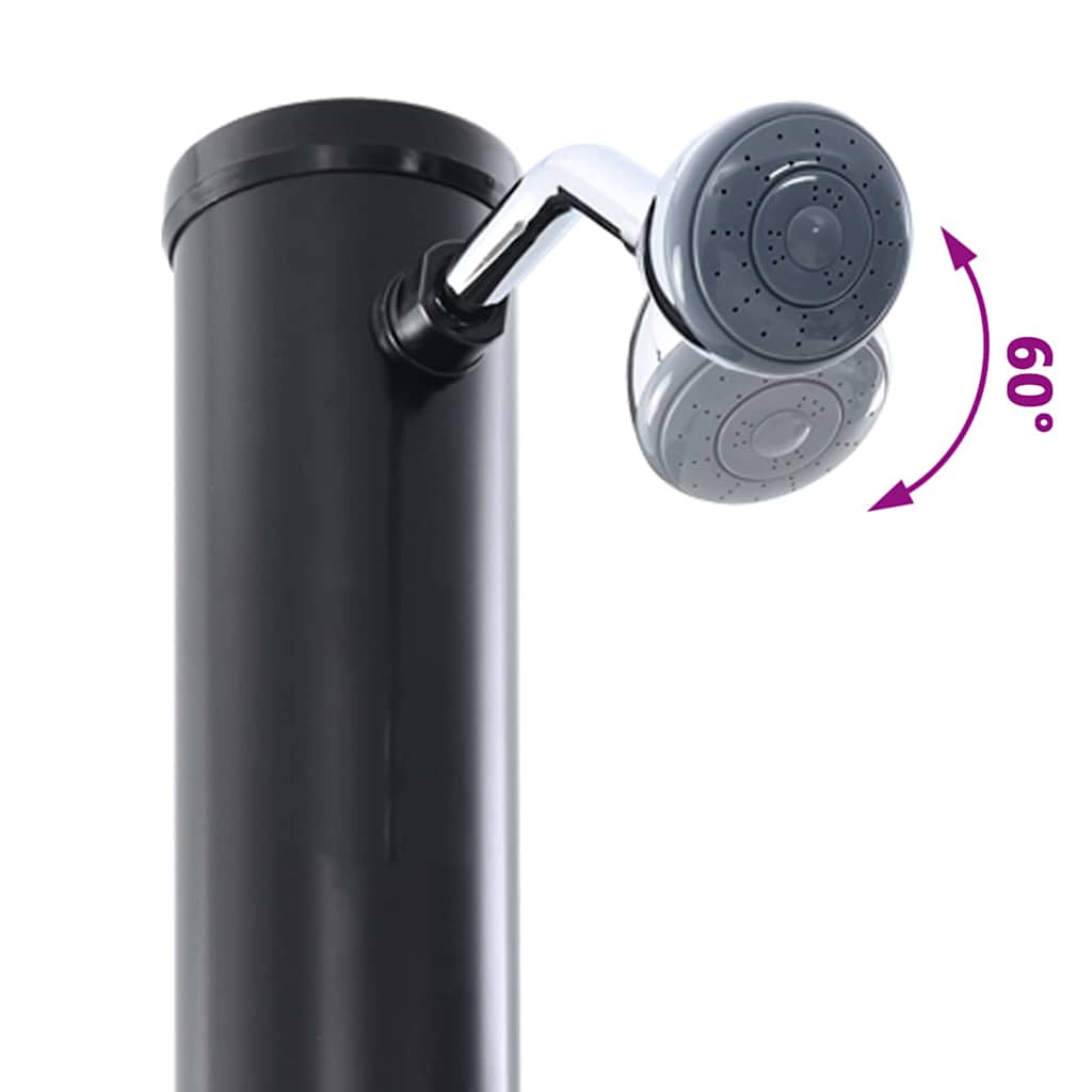 Udendørs Solbruser Sort 217 cm PVC og Aluminium