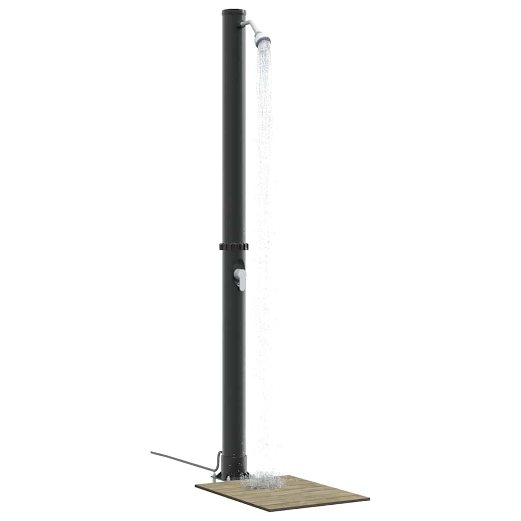 Udendørs Solbruser Sort 217 cm PVC og Aluminium