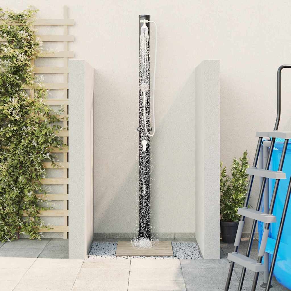 Udendørs Solbruser Sort 217 cm PVC og Aluminium