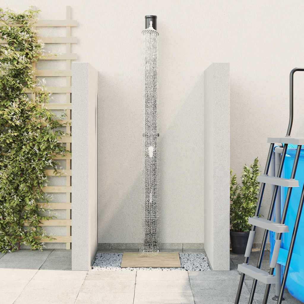 Udendørs Solbruser Sort 217 cm PVC og Aluminium