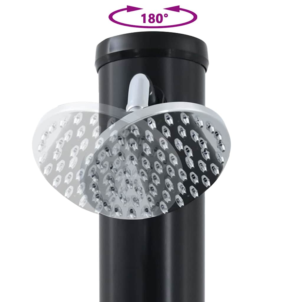 Udendørs Solbruser Sort 217 cm PVC og Aluminium