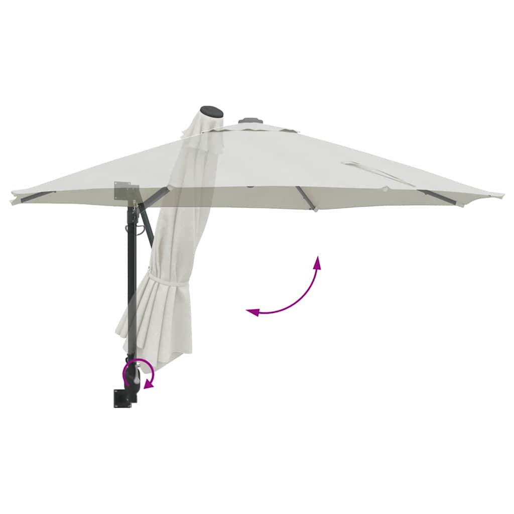 Havesol 248 x 248 x 148 cm Polyester og Stål Sandfarvet