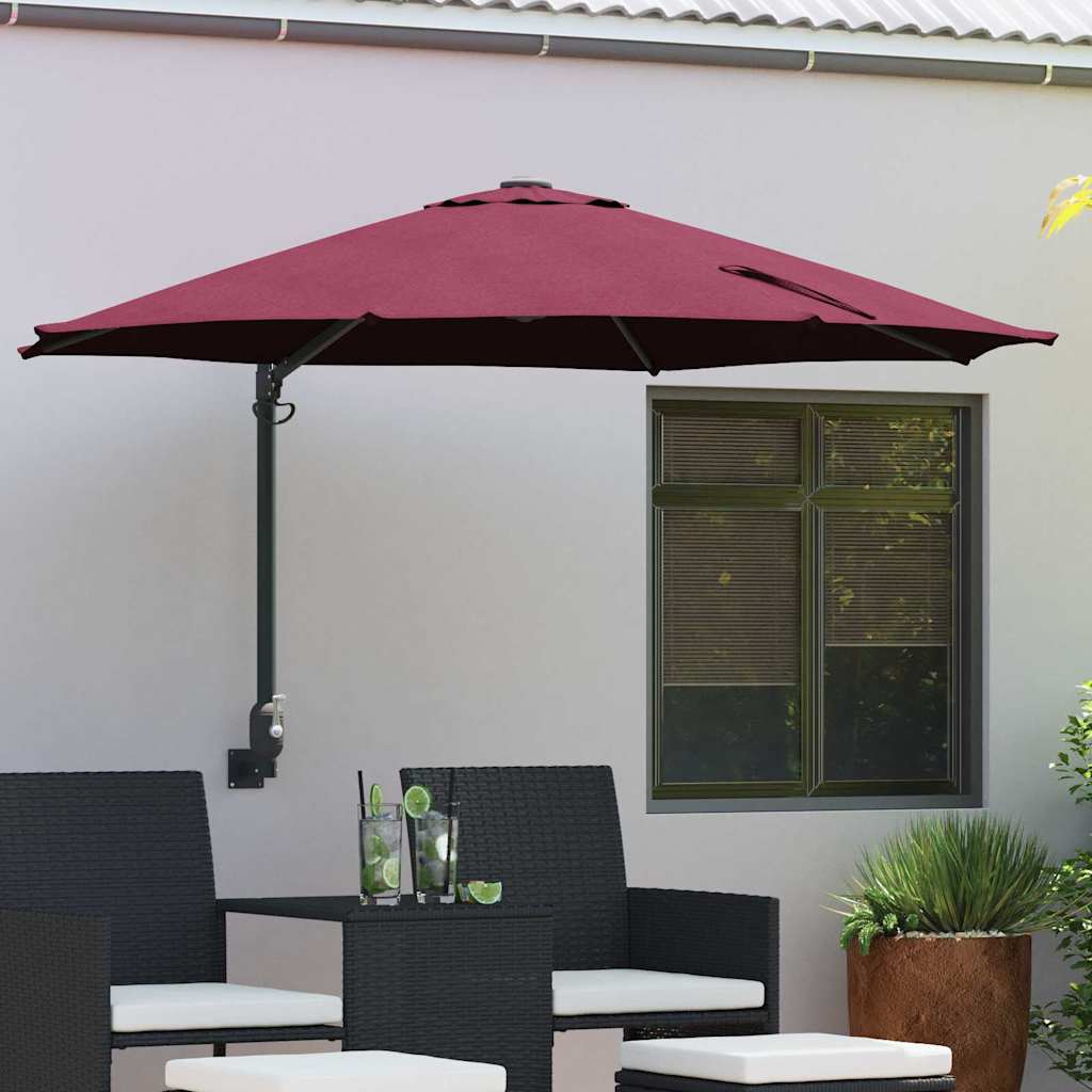 Havesol 248 x 248 x 148 cm Polyester og Stål Bordeaux Rød