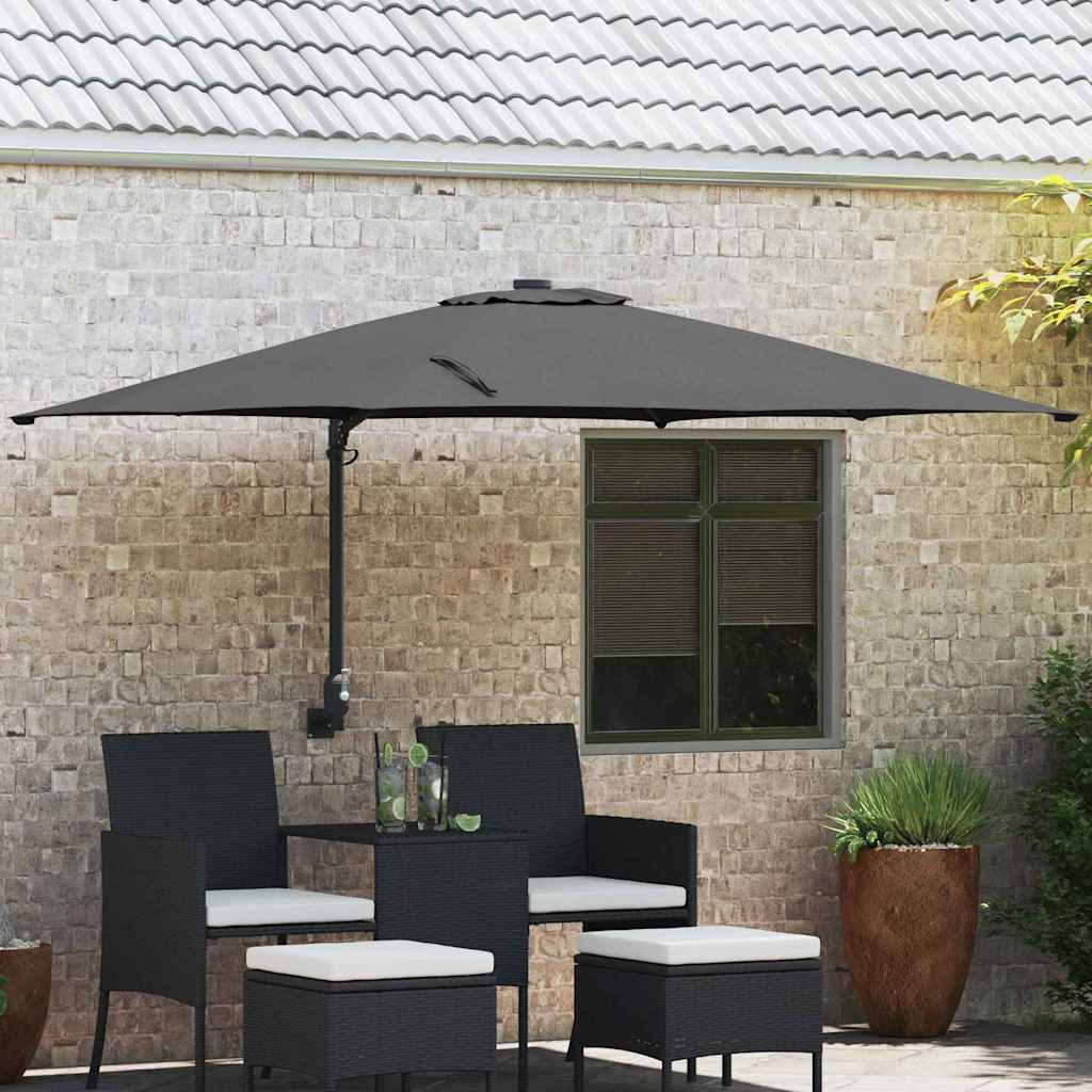 Havesol Antracit 248,5 x 247,5 x 160 cm Polyester og Stål