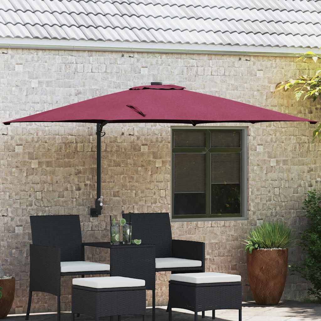 Havesol Bordeaux Rød 248,5 x 247,5 x 160 cm Polyester og Stål