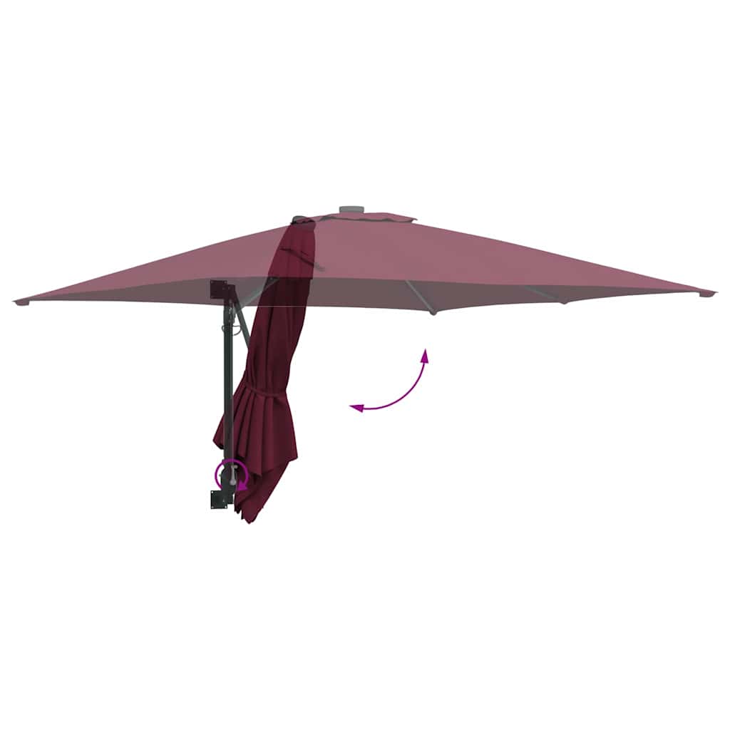 Havesol Bordeaux Rød 248,5 x 247,5 x 160 cm Polyester og Stål