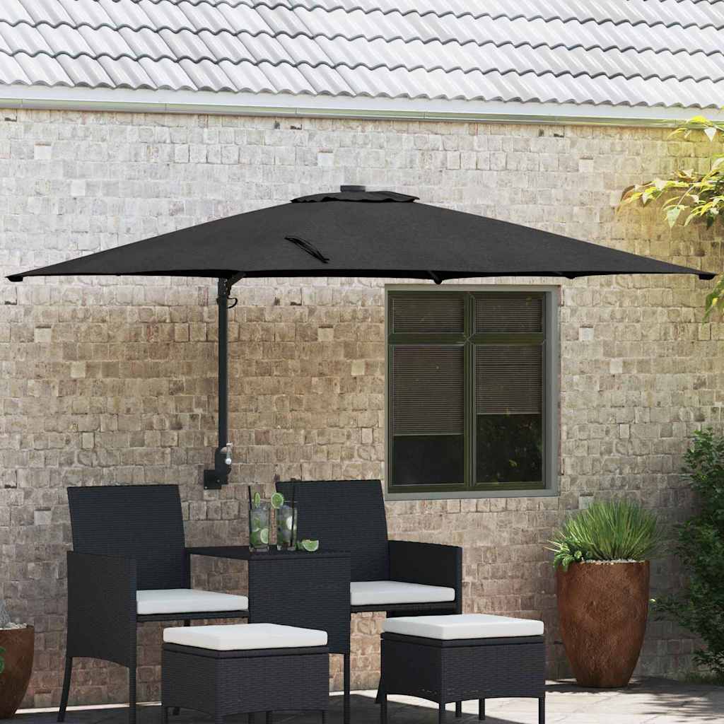 Havesol Sort 248,5 x 247,5 x 160 cm Polyester og Stål
