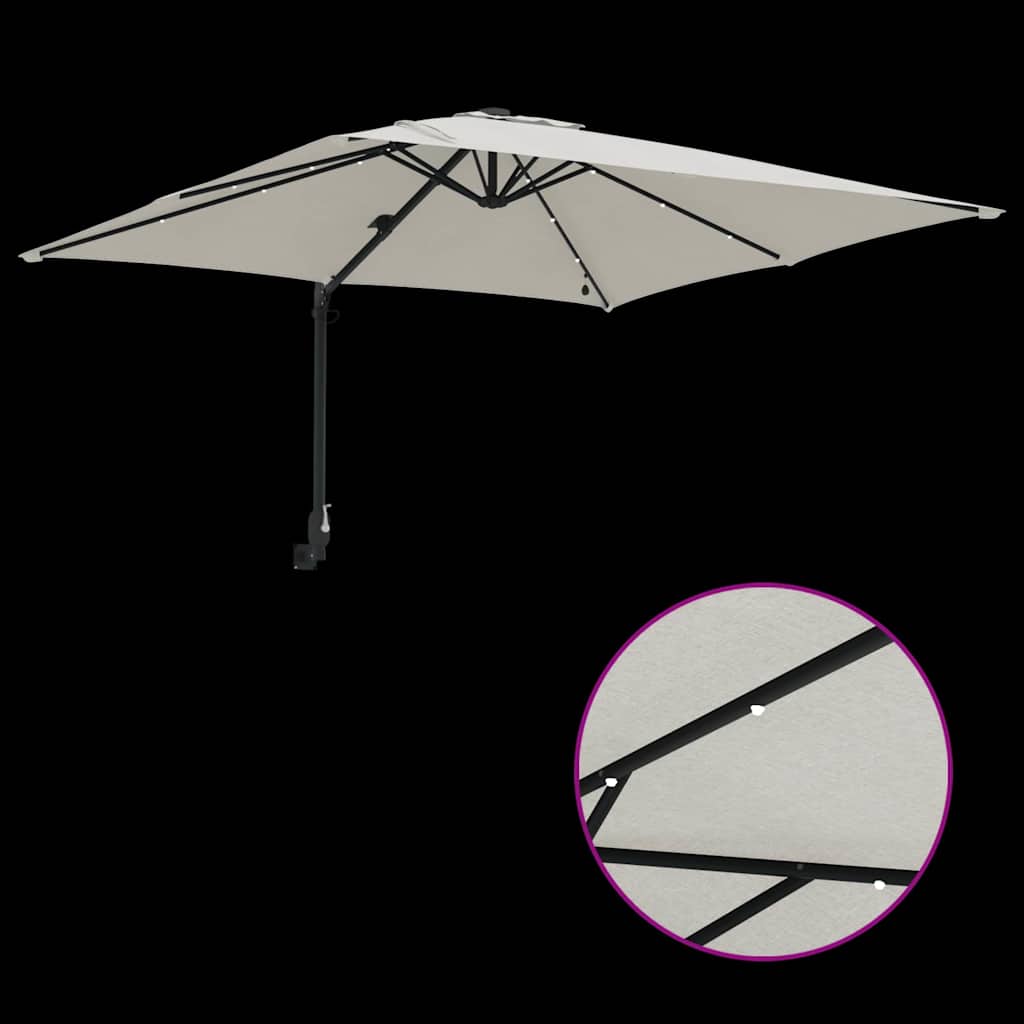 Havesol Sandfarvet 248,5 x 247,5 x 160 cm Polyester og Stål