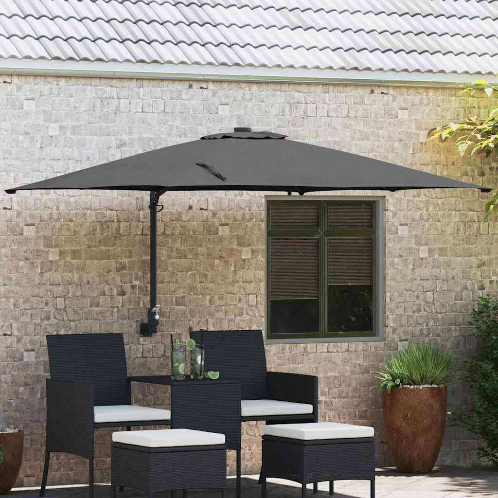 Havesol Antracit 248,5 x 247,5 x 160 cm Polyester og Stål